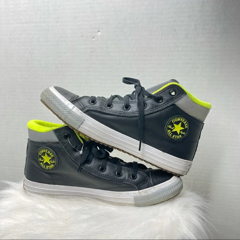 Converse Mid Top Neon Green Fleece Liner